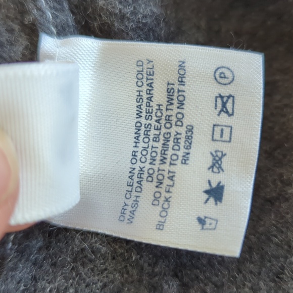 Lands' End Cashmere Polo Long Sleeve Sweater MEDIUM 38-40 Gray Heathered Black - Picture 10 of 16